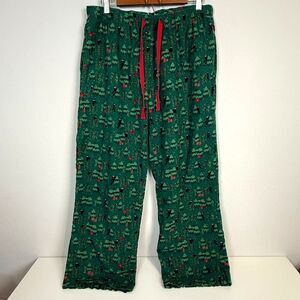 Natural Reflections Flannel Santa Hat Yeti Pajama Pants L